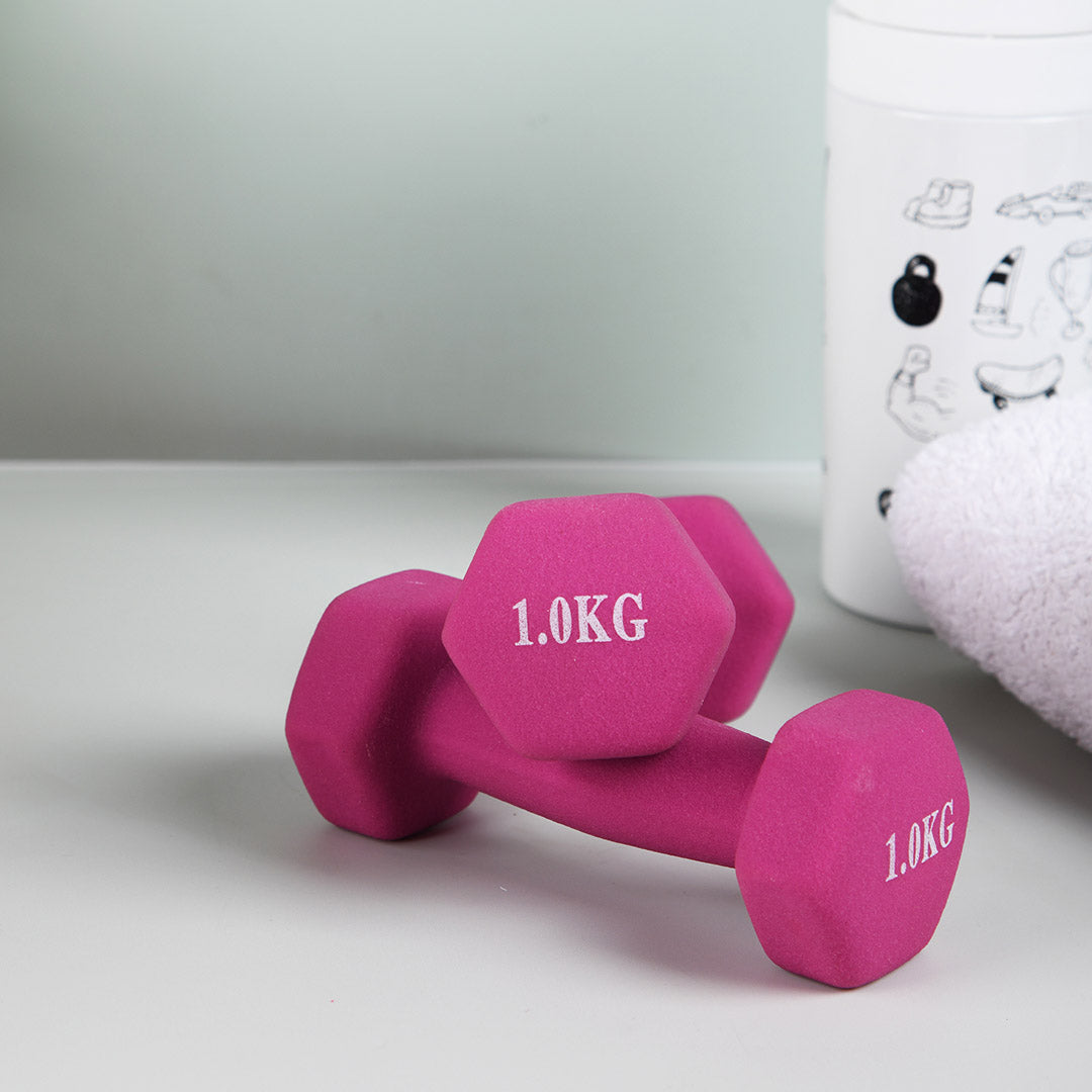 1 KG Matte Dumbbells - Set of 2
