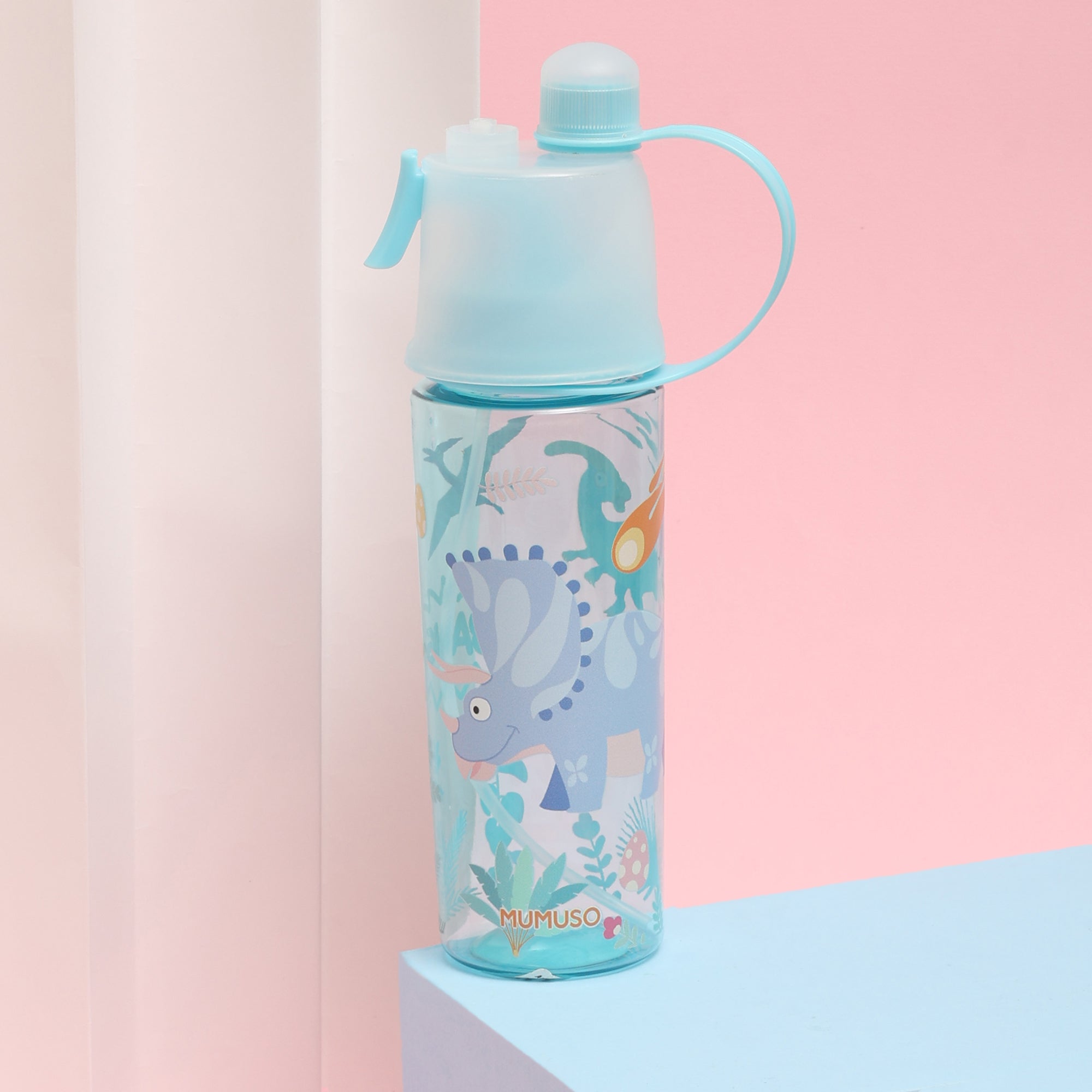 Cute Spray Water Bottle for Kids- 500ml/ Purple and Blue
