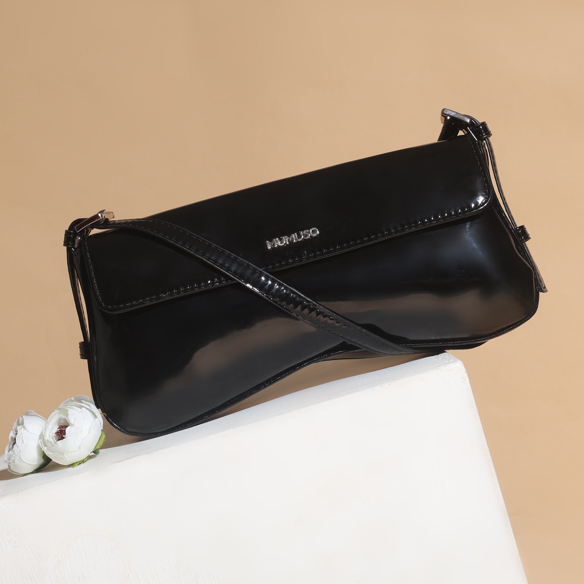 Classy Glossy Shoulder Bag - Assorted Shades