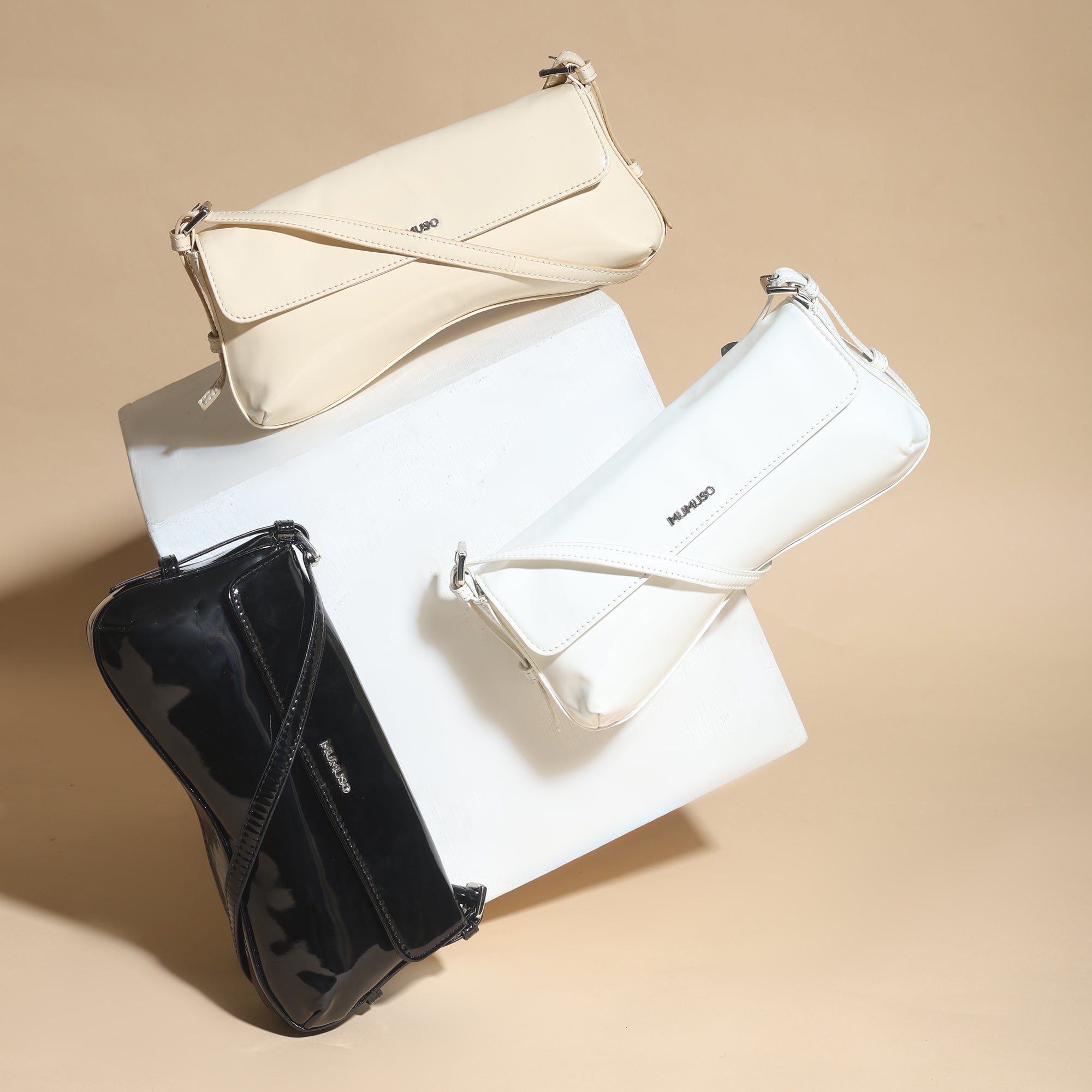 Classy Glossy Shoulder Bag - Assorted Shades