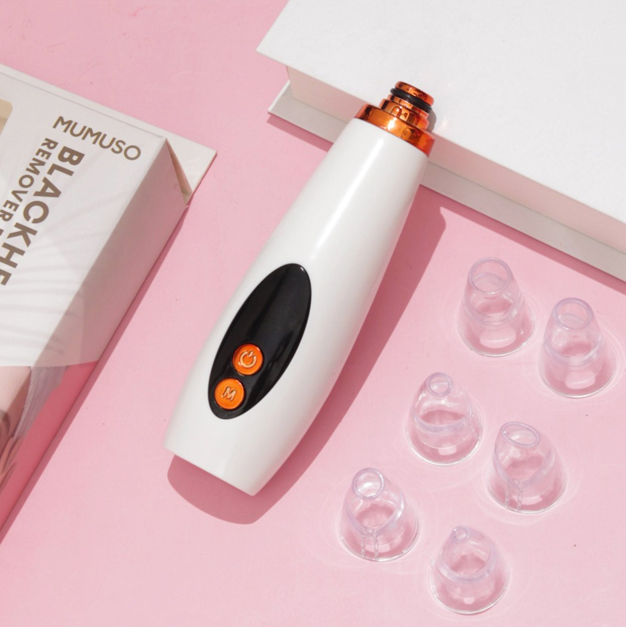 Professional Blackhead Remover Pore Vacuum Device with 6 Nozzles - White