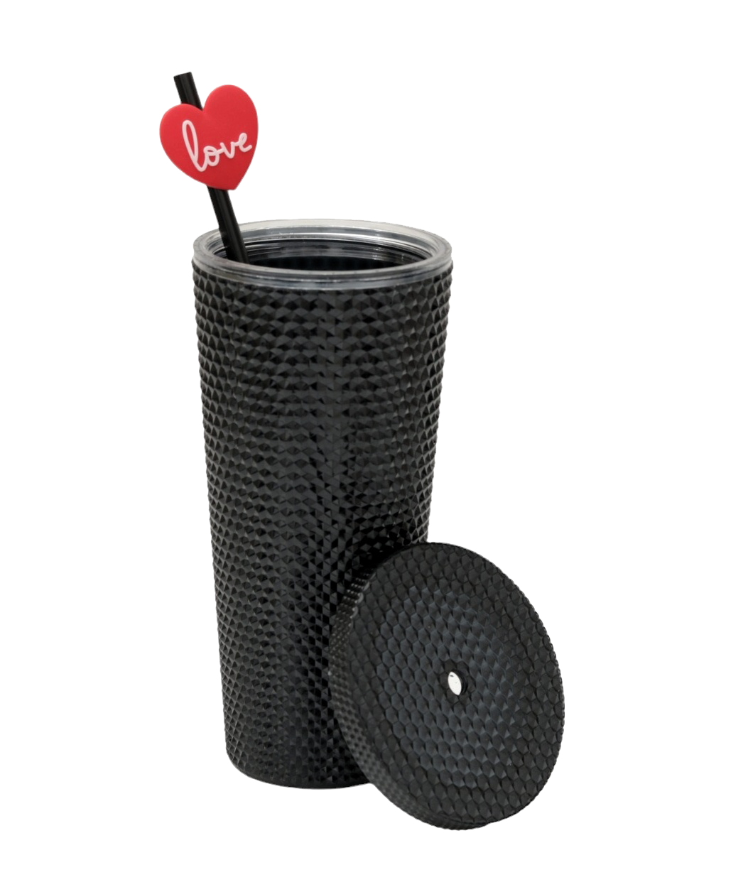 Studded Tumbler with Lid & Straw - 700 ml