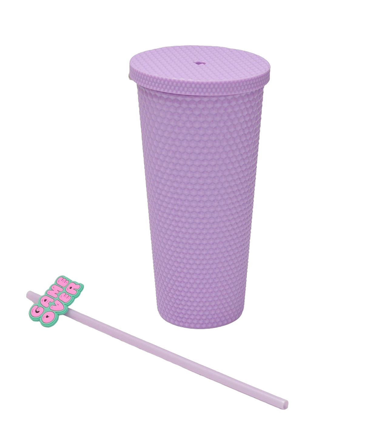 Studded Tumbler with Lid & Straw - 700 ml