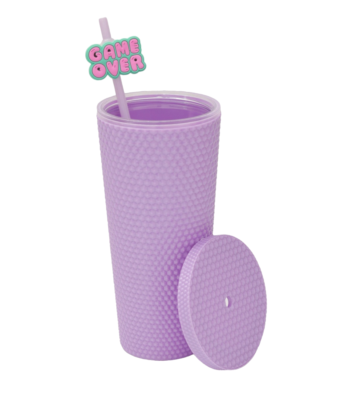 Studded Tumbler with Lid & Straw - 700 ml