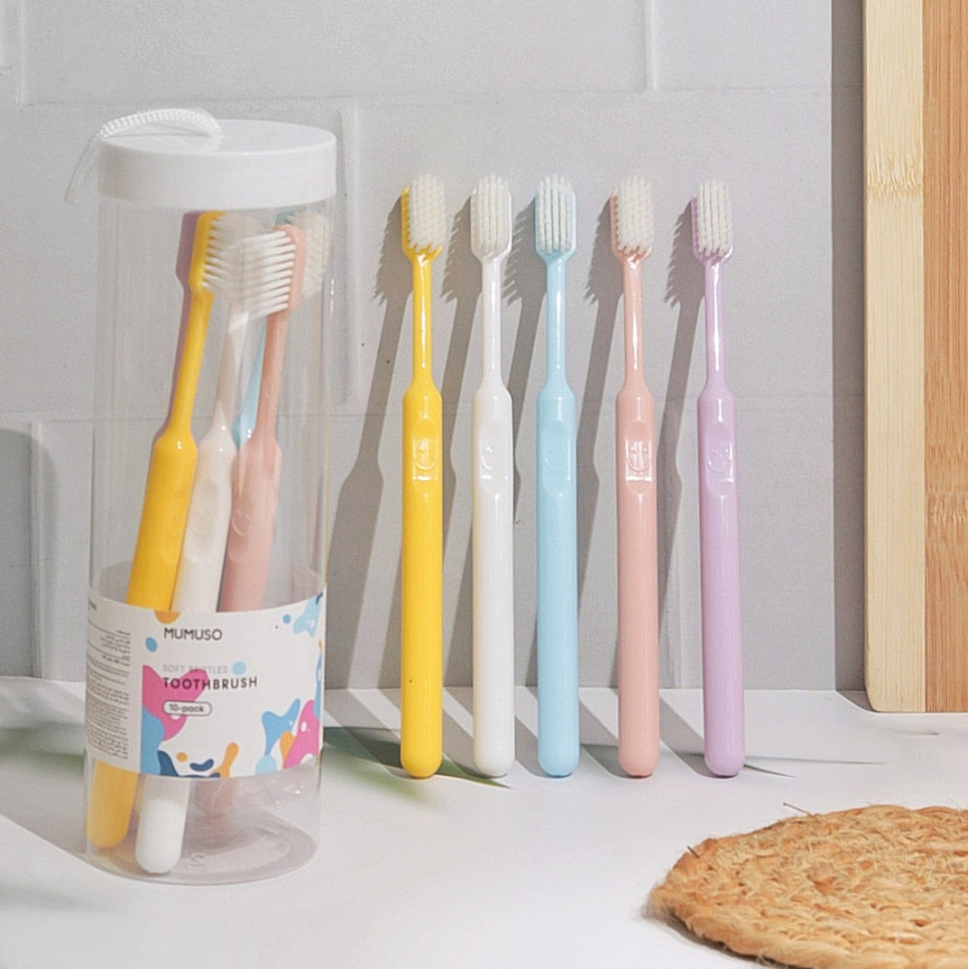 Multicolour Ultra Soft Toothbrush Set - Pack of 10
