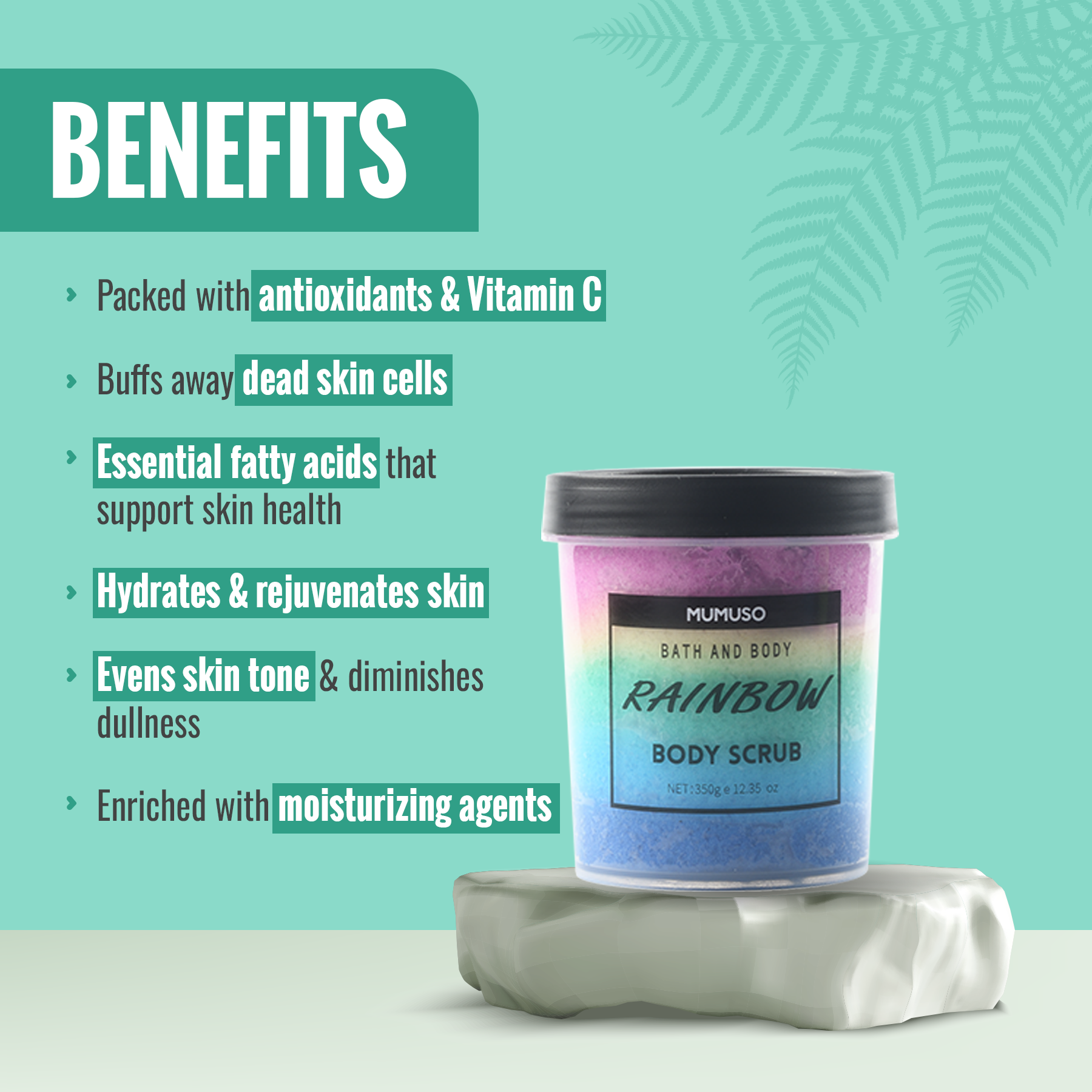 Beauty Base Rainbow Body Scrub - Strawberry / 350 gm