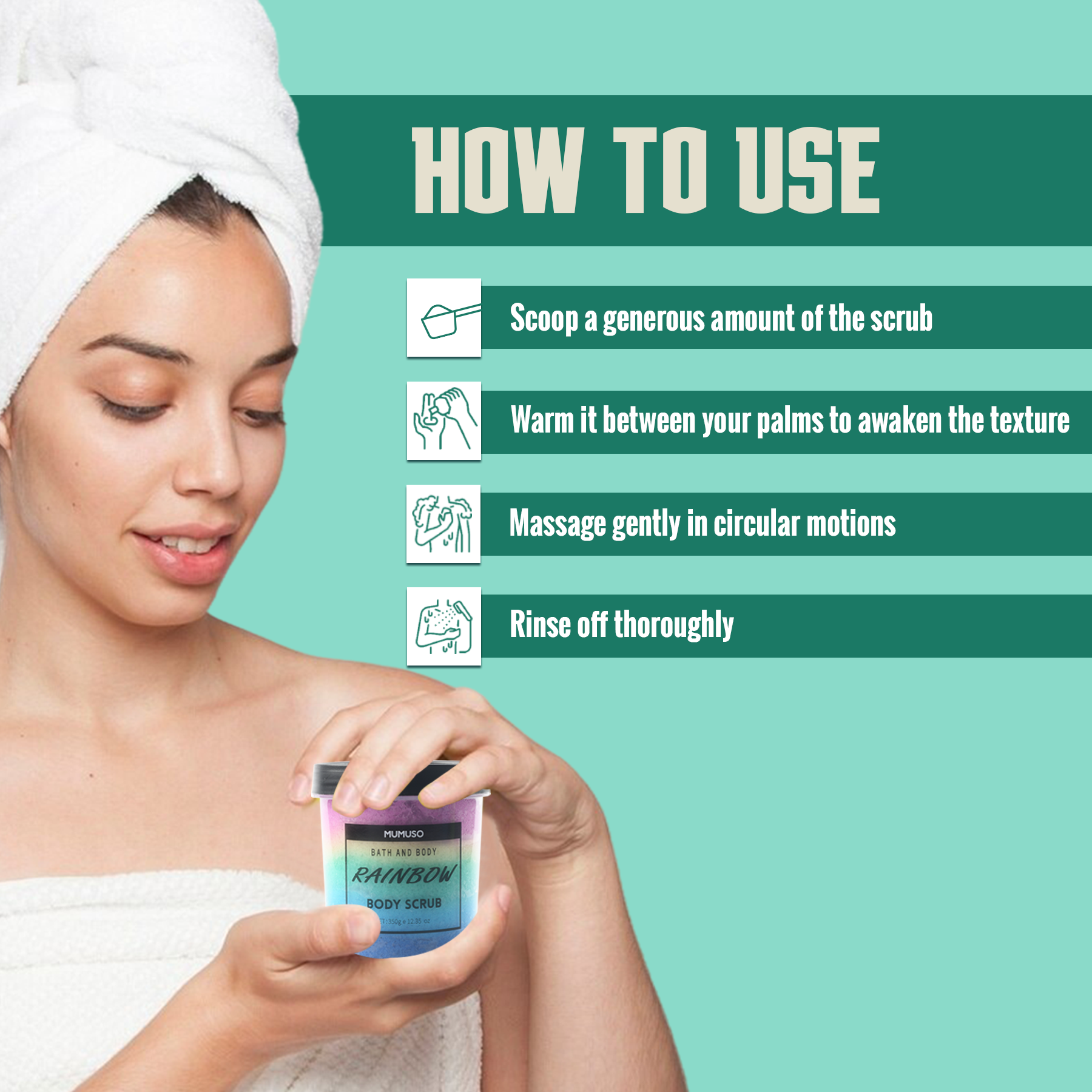 Beauty Base Rainbow Body Scrub - Strawberry / 350 gm