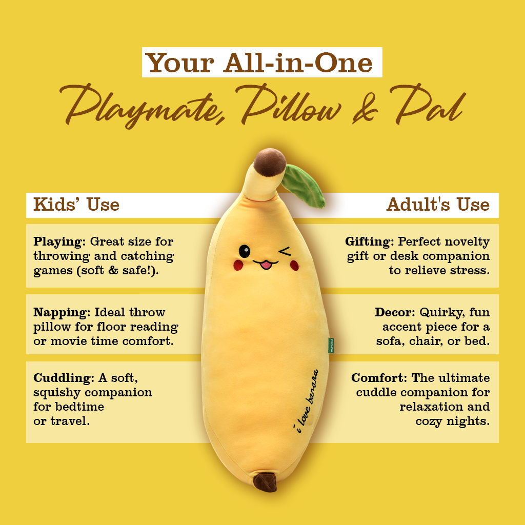 Playful Banana Cute Plush Toy - Yellow