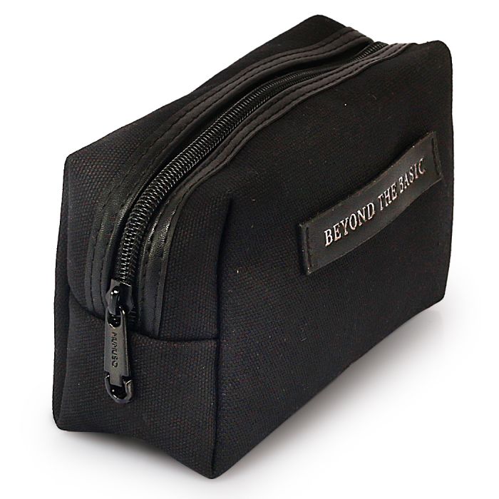 Canvas Cosmetic Bag - Black Mumuso