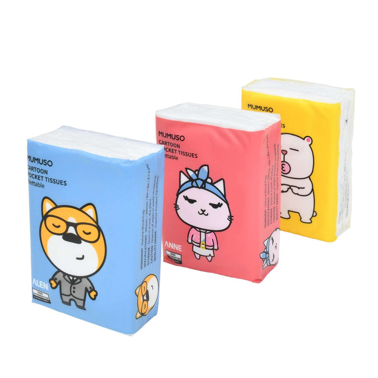 Cartoon Printed Wipes - White Mumuso