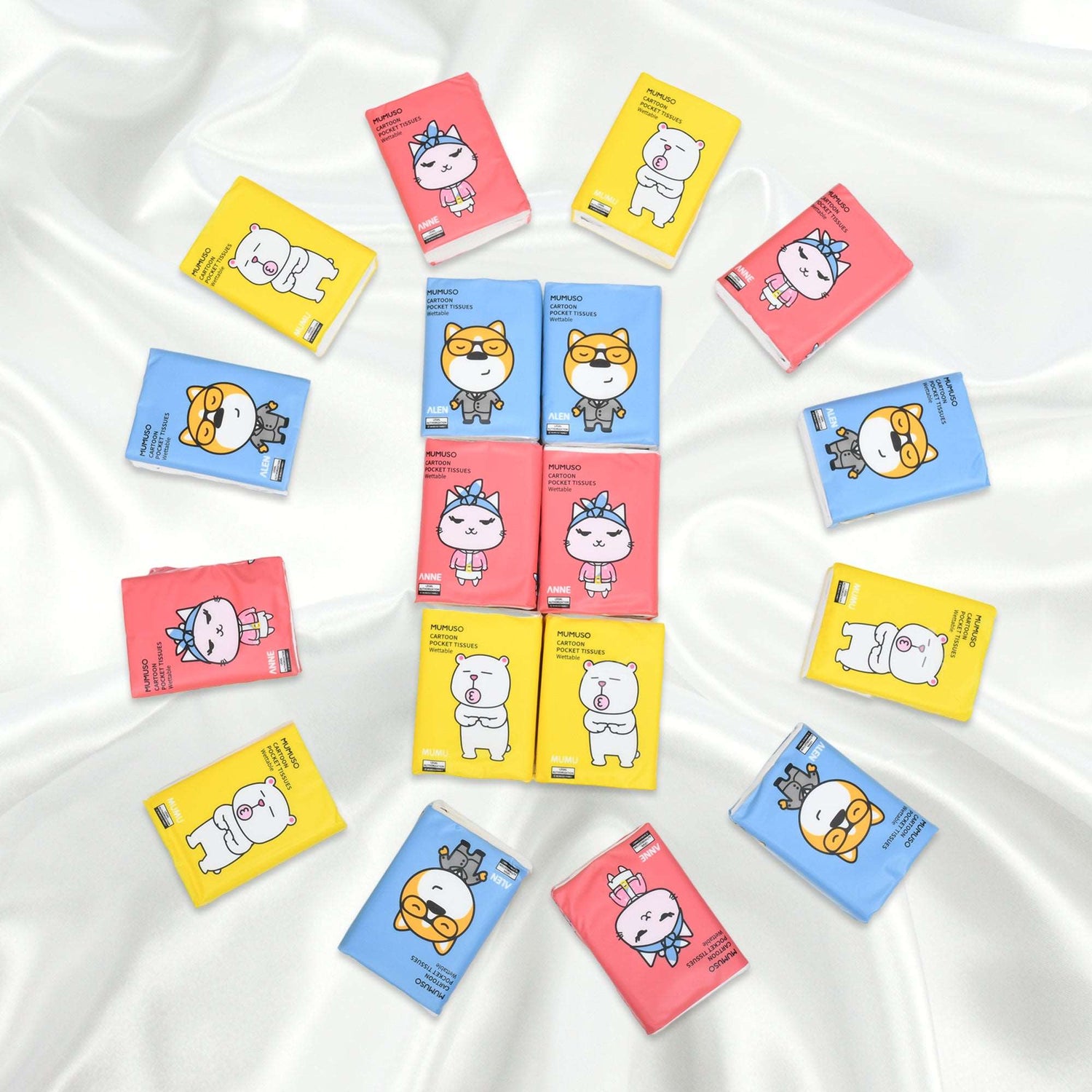 Cartoon Printed Wipes - White Mumuso