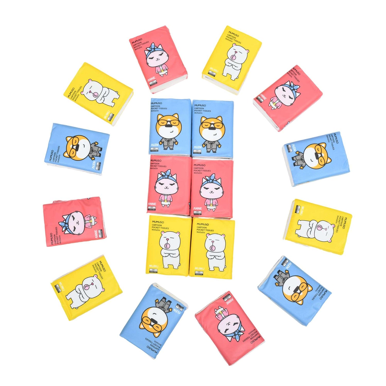 Cartoon Printed Wipes - White Mumuso