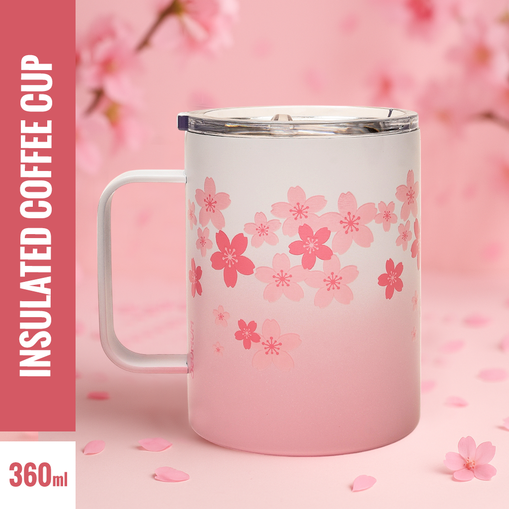 Cherry Blossom Collection Insulated Coffee Cup - Pink/360 ml