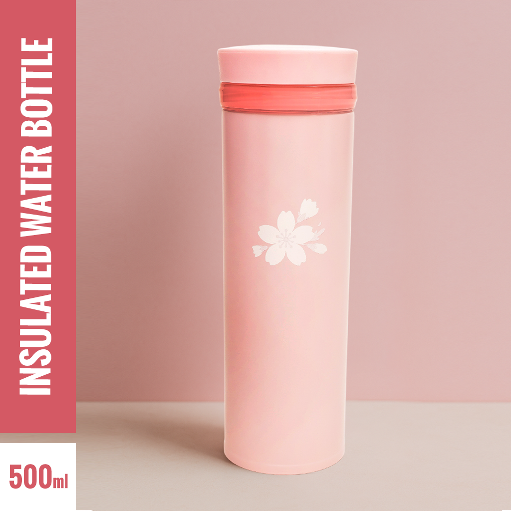Cherry Blossom Insulated Water Bottle- Pink/500ml