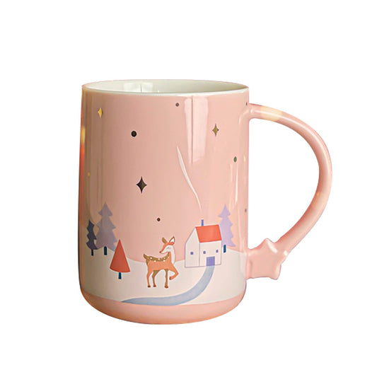 Christmas Snowhouse Ceramic Mug - Pink / 410 ml Mumuso