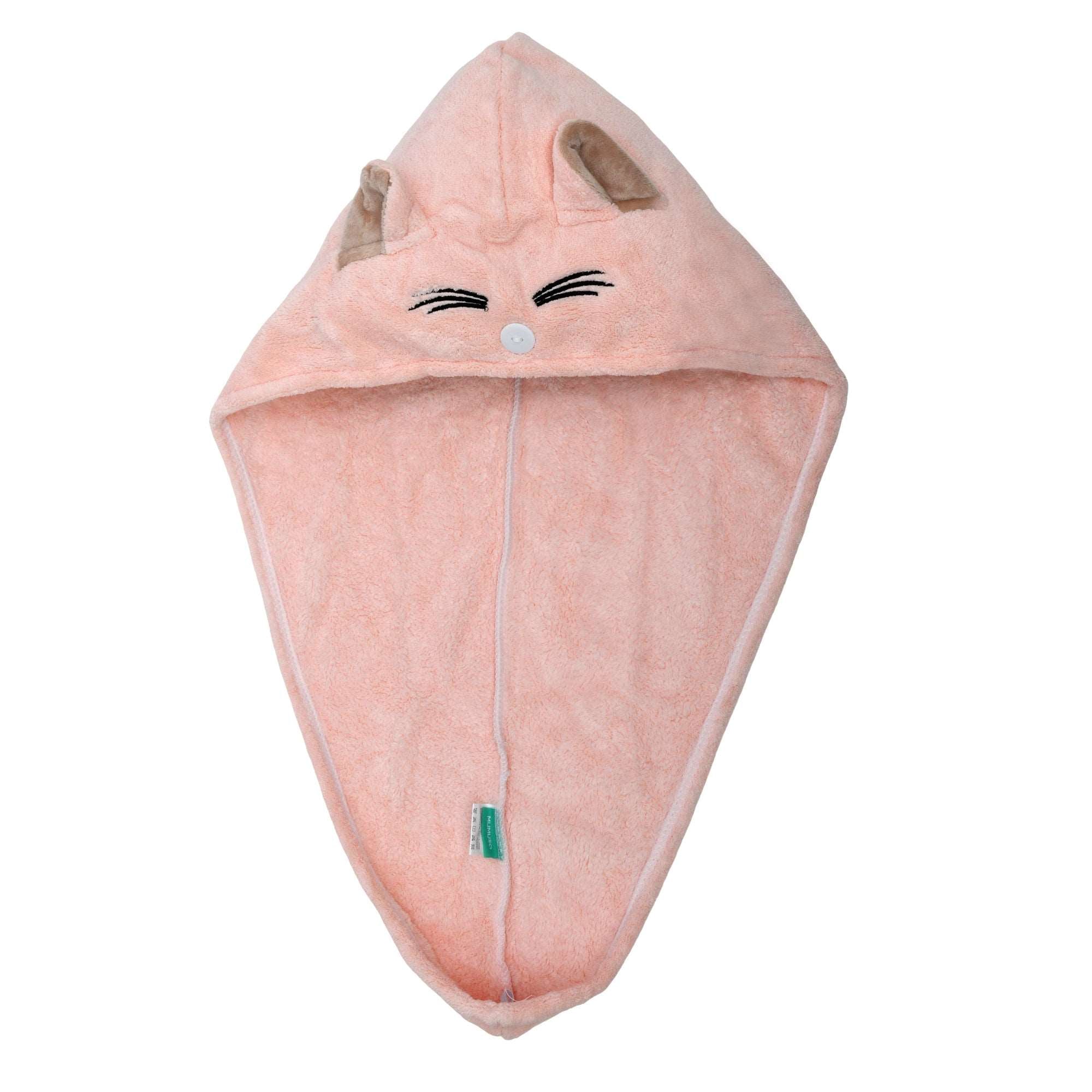 Cute Cat Hair Drying Towel - Pink Mumuso