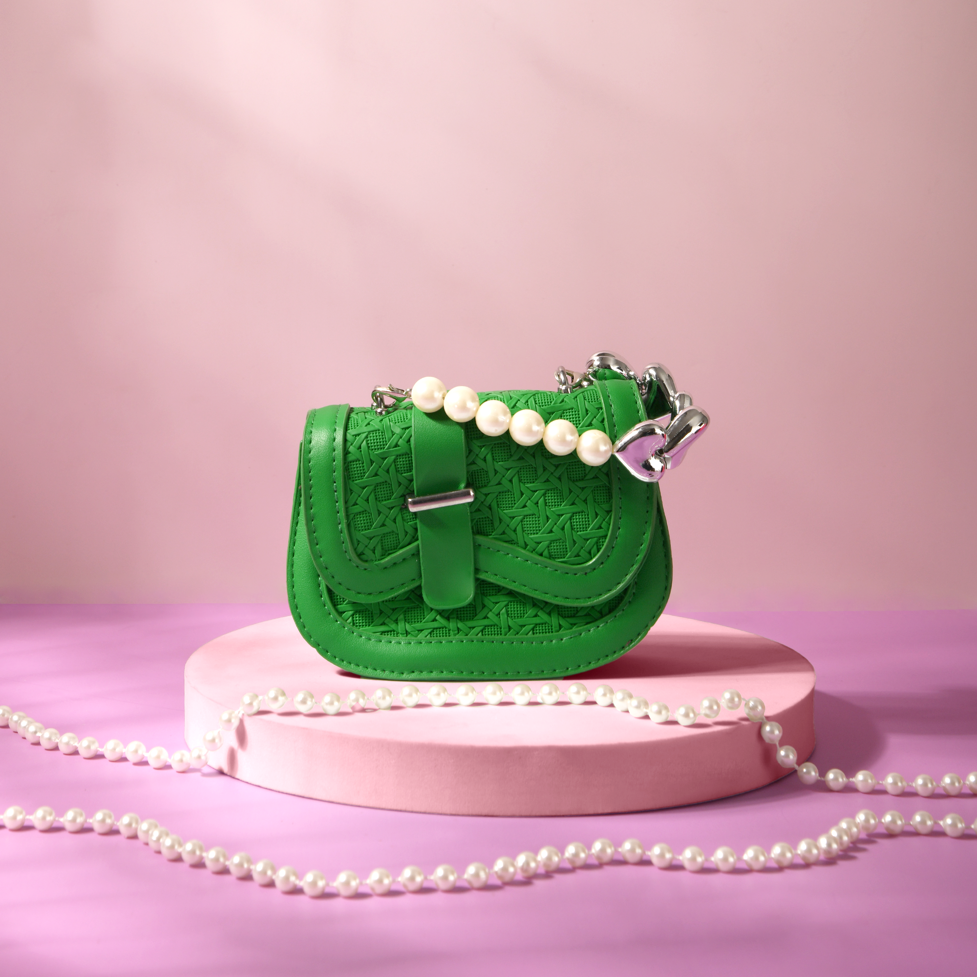 Mini Handbag with Pearl & Chain Strap