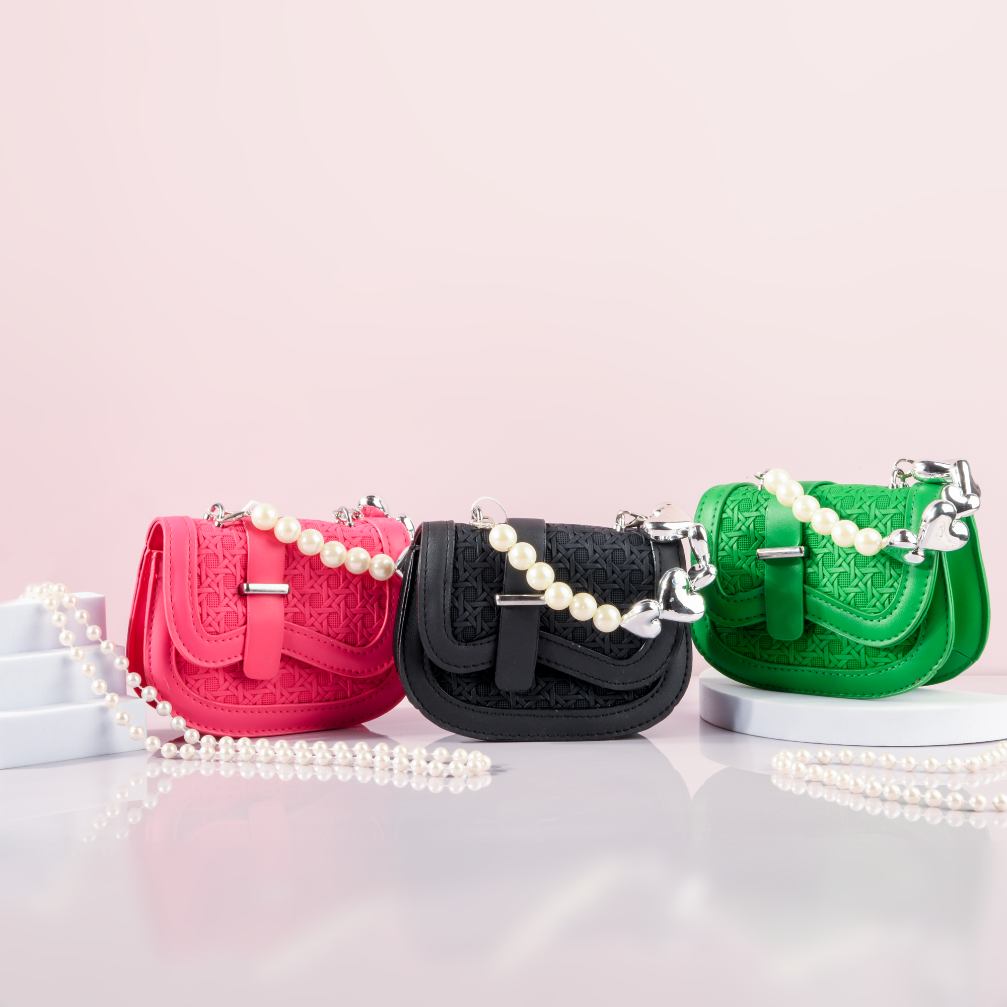 Mini Handbag with Pearl & Chain Strap