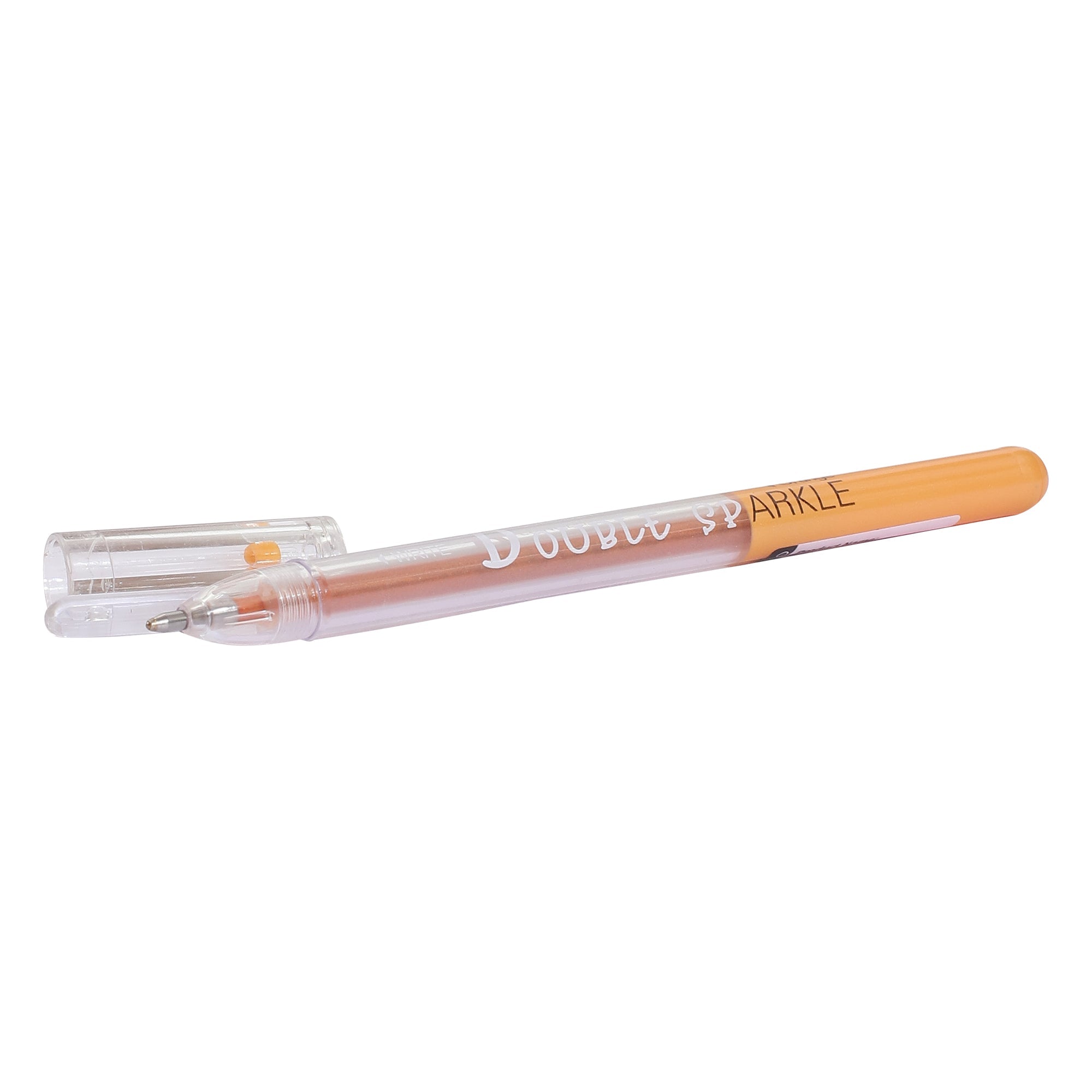 Double Sparkle Gel Pen – Orange Mumuso