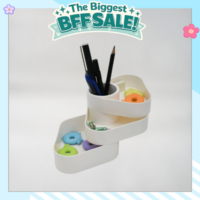 Efficient Desktop Rotatable Pen Holder - White