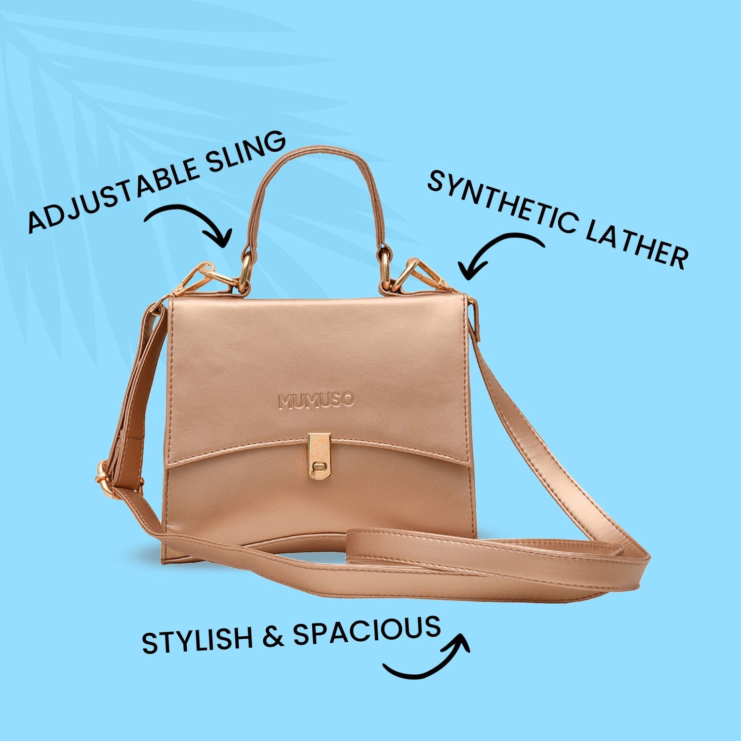 Elegant Semi-Formal Sling bag - Rose Gold Mumuso