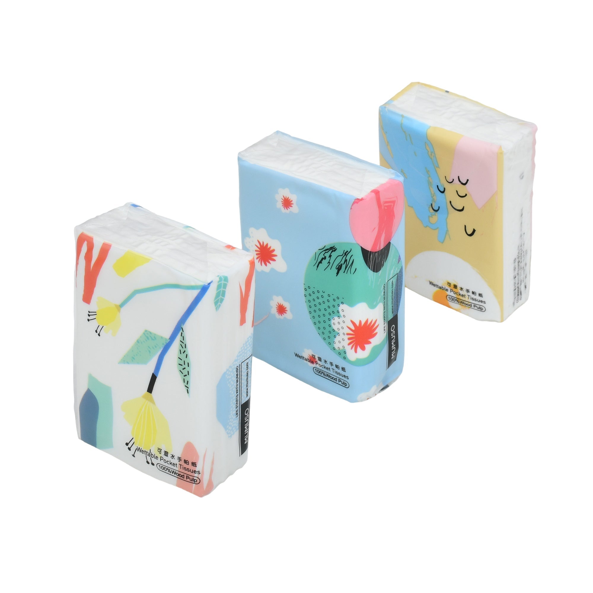 Facial Tissues for Dry and Wet Use - White Mumuso