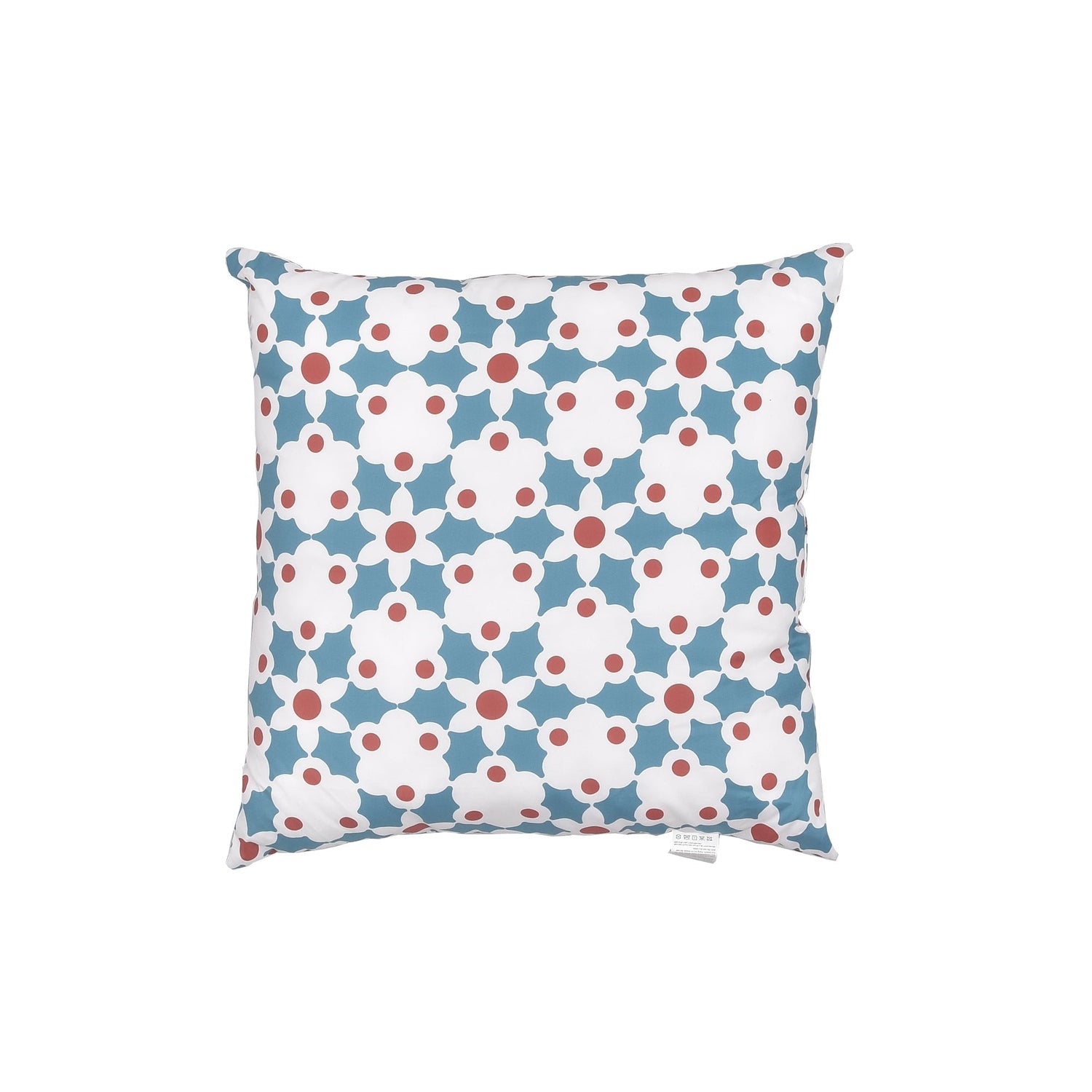 Flower Printed Throw Pillow- Blue Mumuso