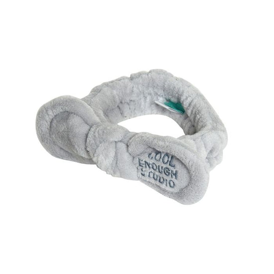 Headband with Embroidered Letters - Grey Mumuso