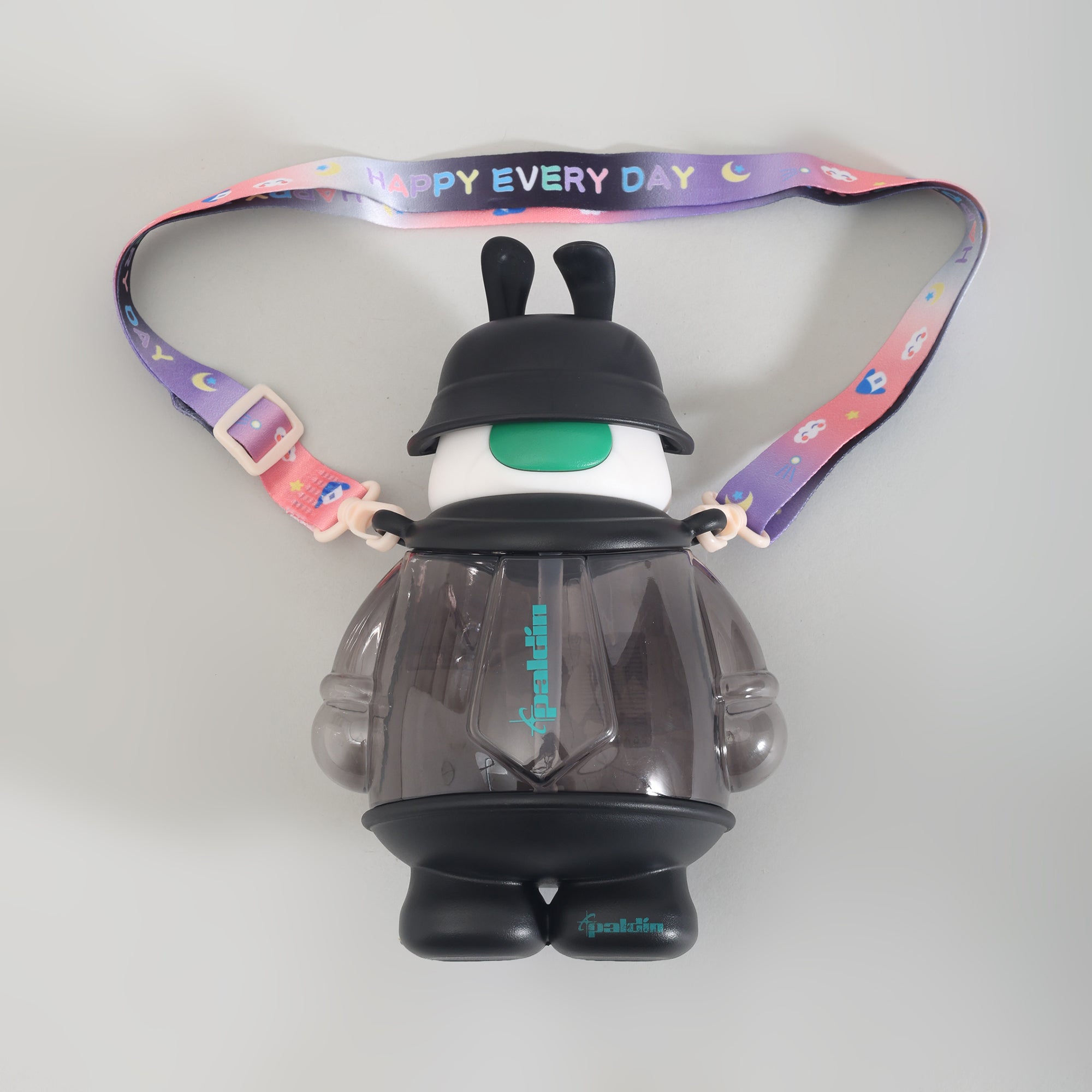 Mumuso Cool Bunny Plastic Water Bottle - 850 mL/Black