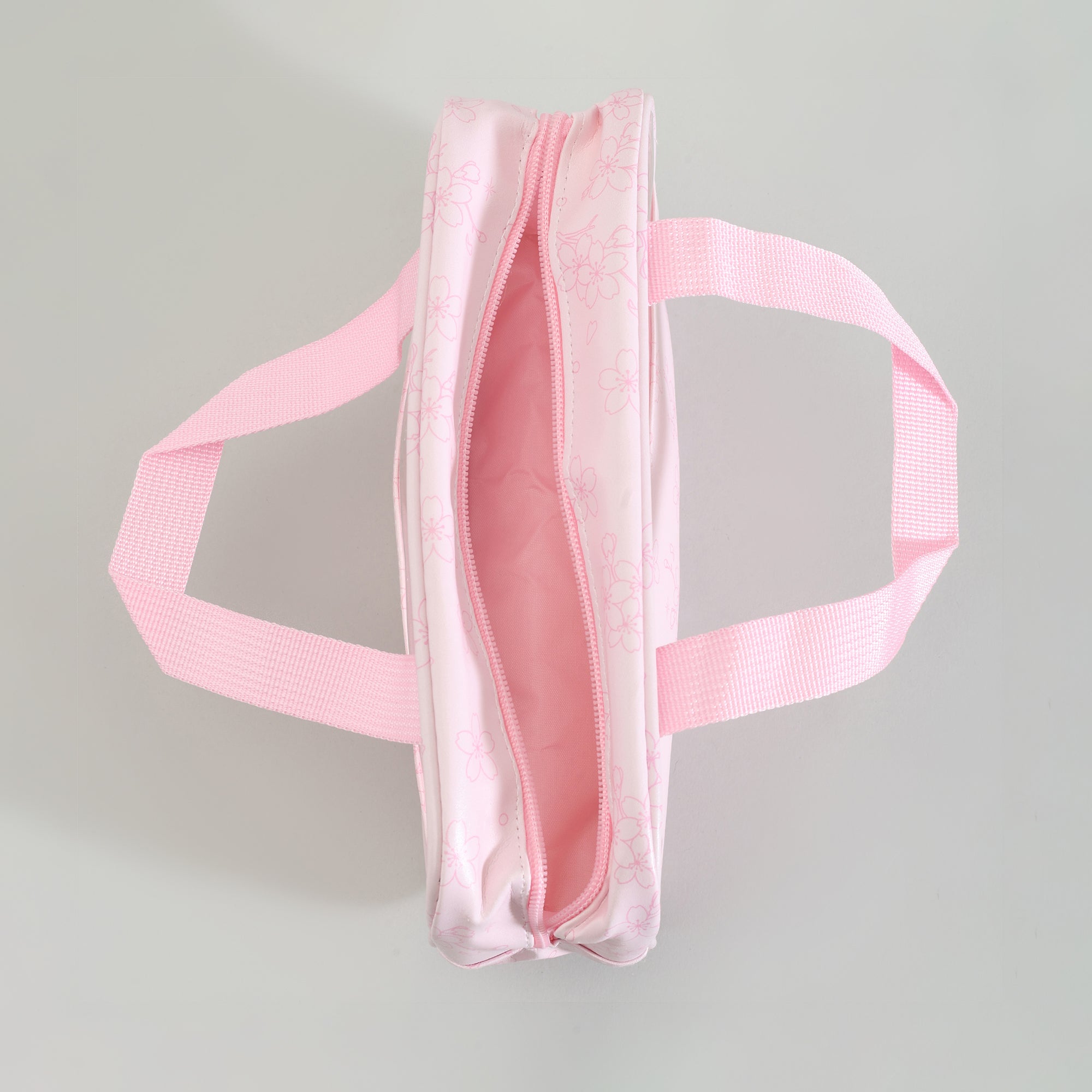 Mumuso Toiletry Bag With Clear Window: Cherry Blossom/ Medium