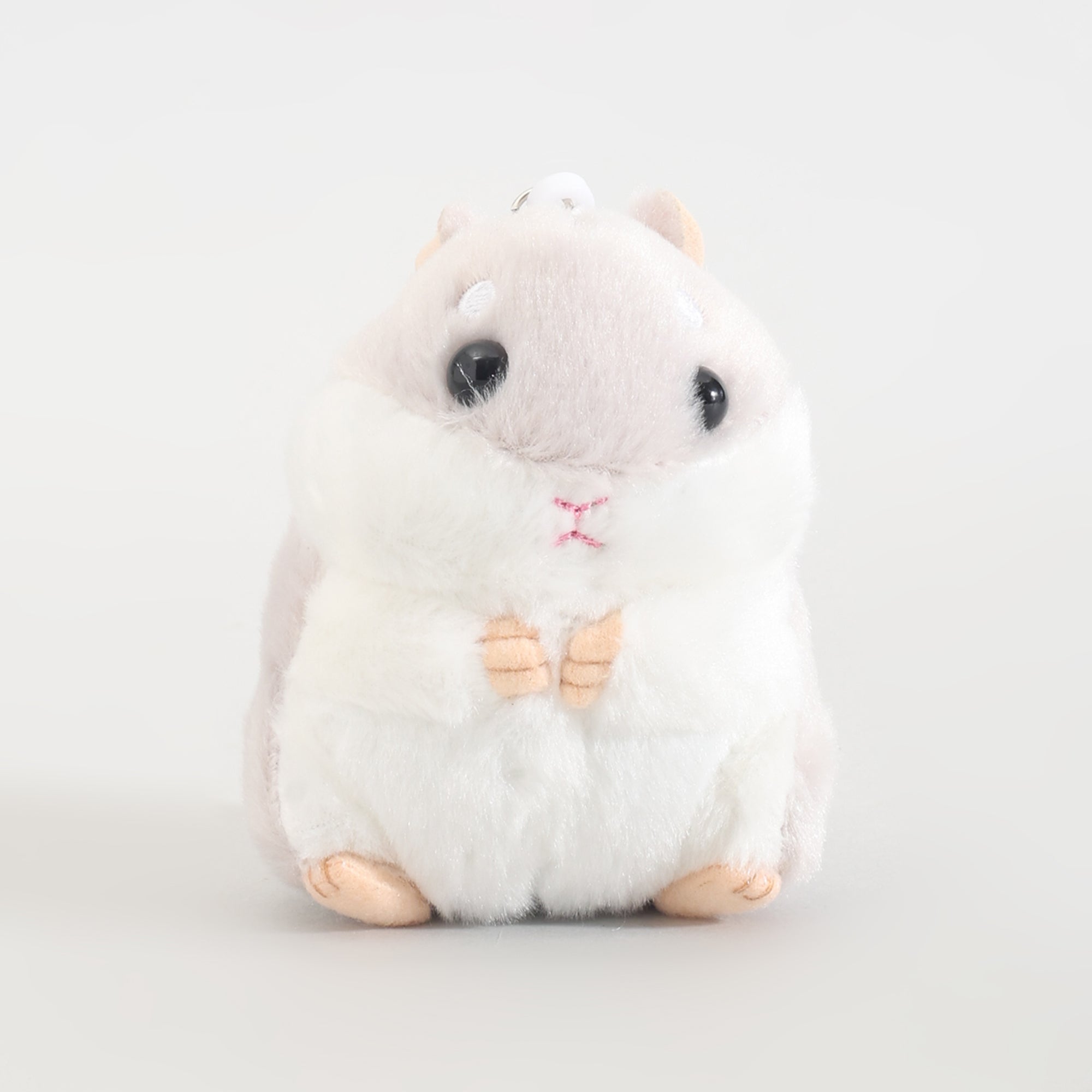 Grey Hamster Plush Keychain – Soft Kawaii Bag Charm