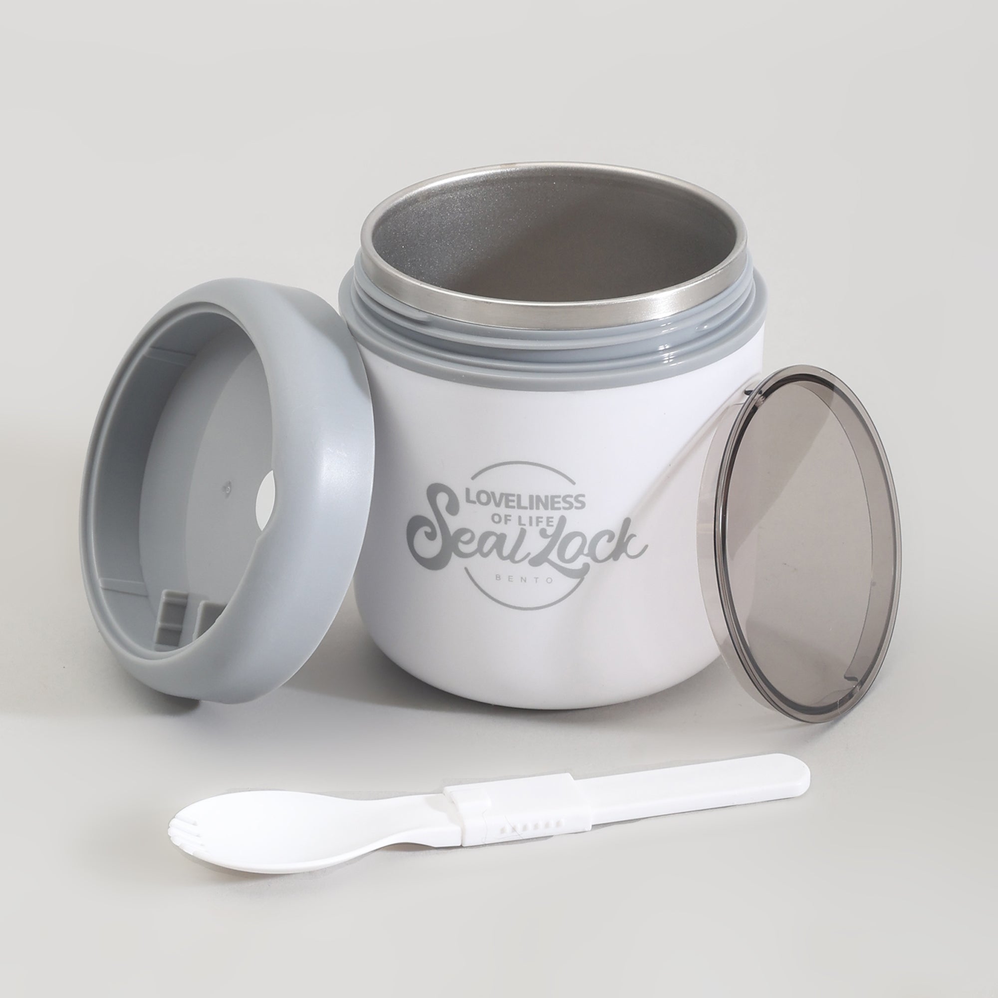 Insulated Large Lunch Box with Cutlery & Transparent Lid- Assorted Colours!