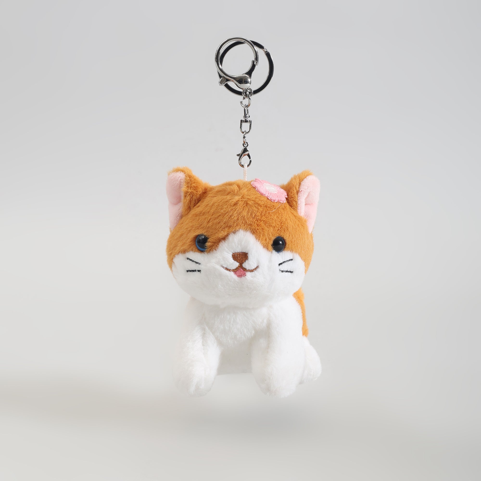 Adorable Cat Wearing Cute Flower Keychain/ Bag Pendant