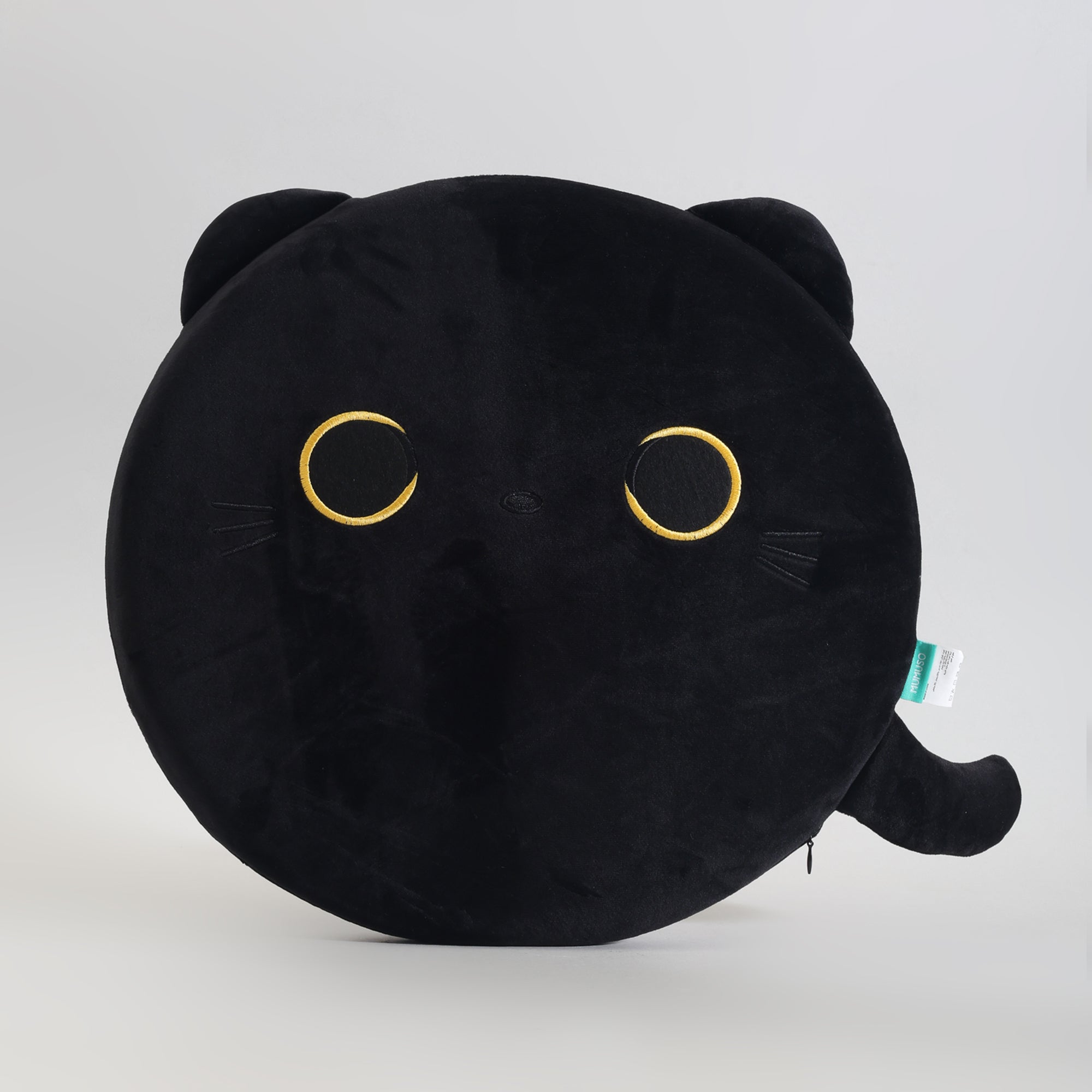 MUMUSO Black Cat Round Memory Foam Seat Cushion & Throw Pillow
