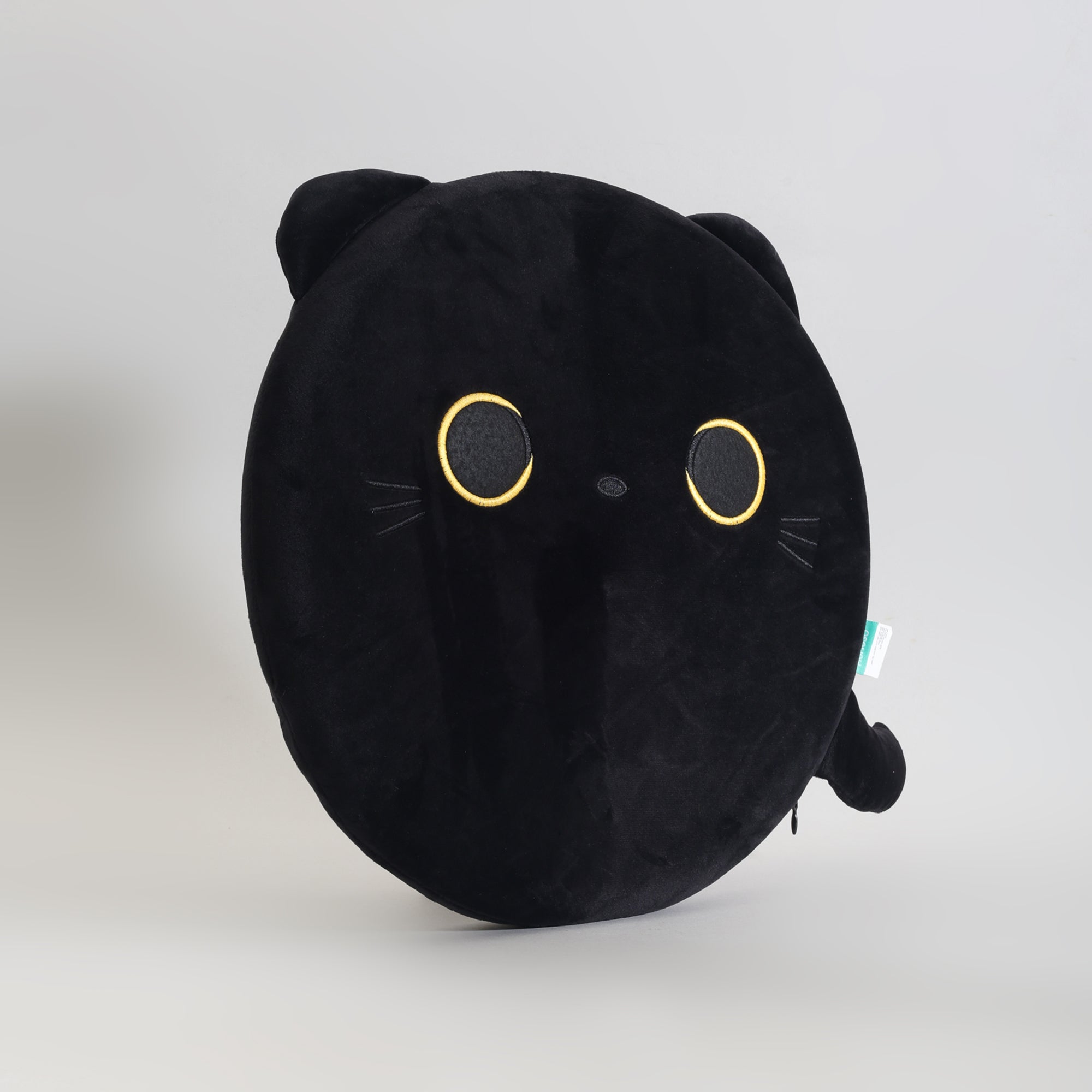 MUMUSO Black Cat Round Memory Foam Seat Cushion & Throw Pillow