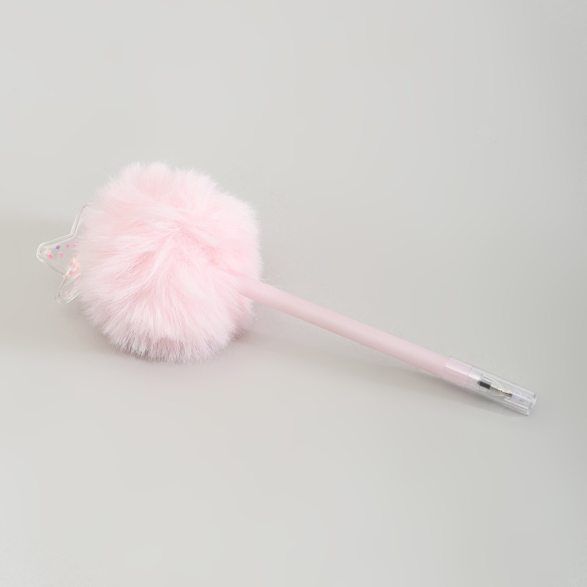 Plush Pom Pom Ballpoint Pen - Pink