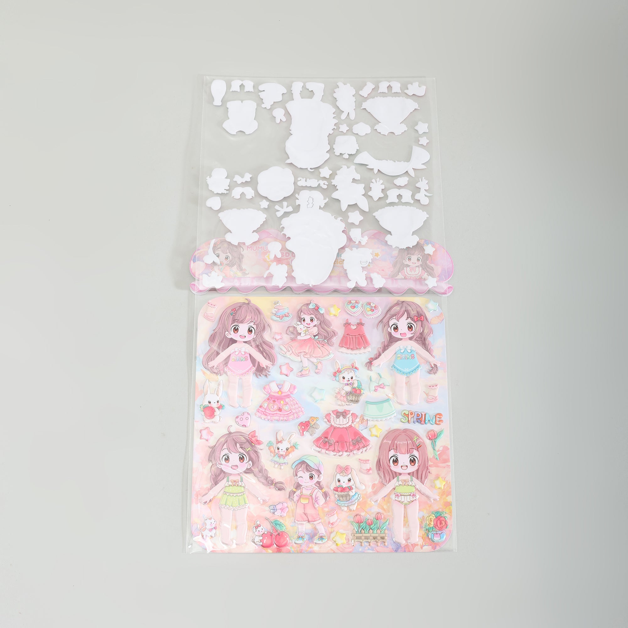Mumuso 3D Deluxe Double Layer Dress Up Stickers- Pink