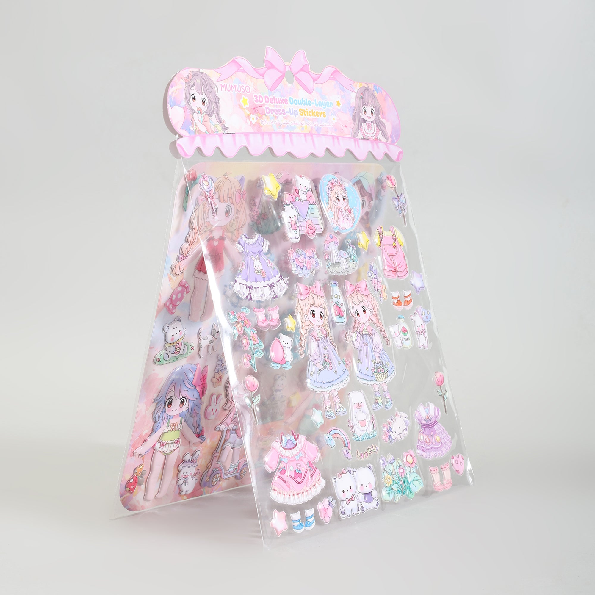Mumuso 3D Deluxe Double Layer Dress Up Stickers- Pink