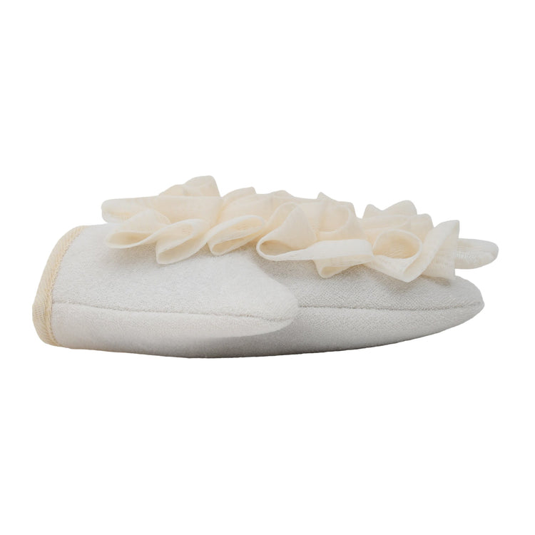 MUMUSO Exfoliating Glove with Bath Pouf - Beige Mumuso