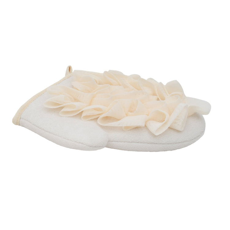 MUMUSO Exfoliating Glove with Bath Pouf - Beige Mumuso