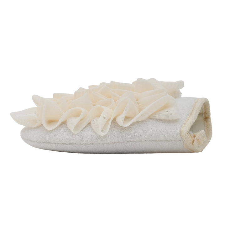 MUMUSO Exfoliating Glove with Bath Pouf - Beige Mumuso