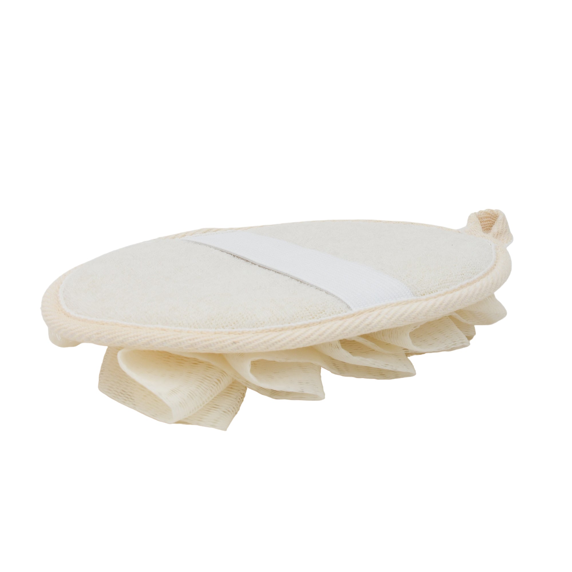MUMUSO Exfoliating Pad with Bath Pouf - Beige Mumuso