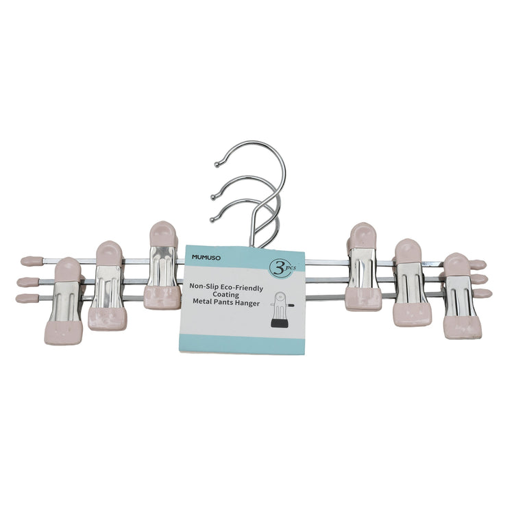 MUMUSO Non-Slip Eco-Friendly Coating Metal Pants Hanger - 3 Pieces Mumuso