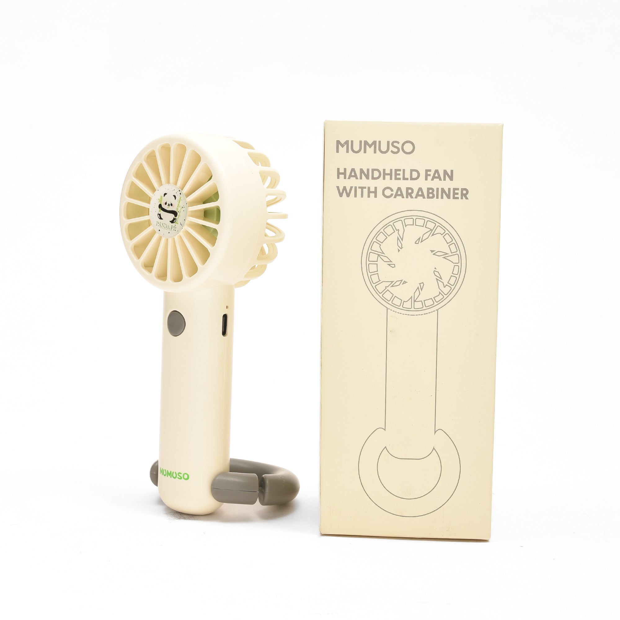 Electric Mini Handheld Fan with Carabiner- Pink/ White/ Blue