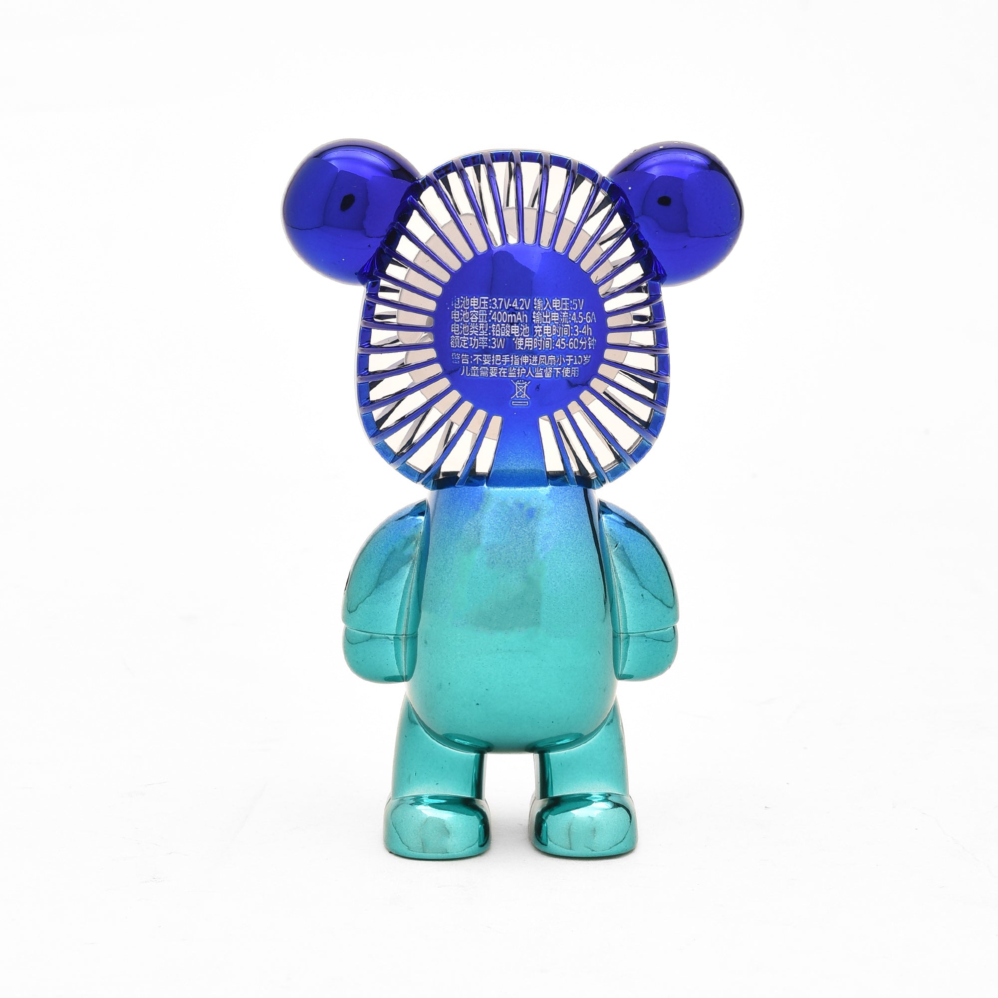 Breezy Bear Electroplated Mini Desk Fan- Blue Gradient