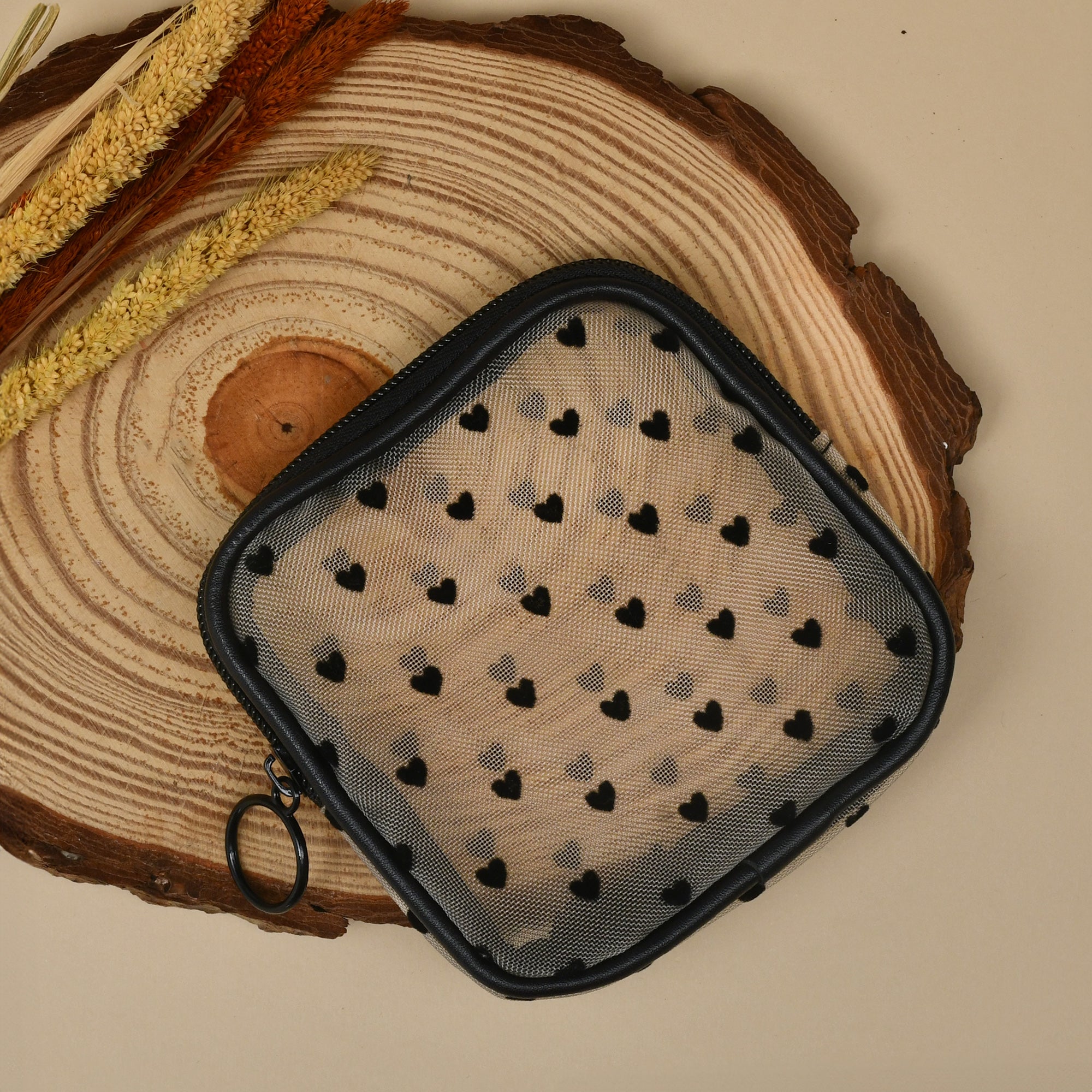 Mumuso Small Cute Pouch- Heart Designed