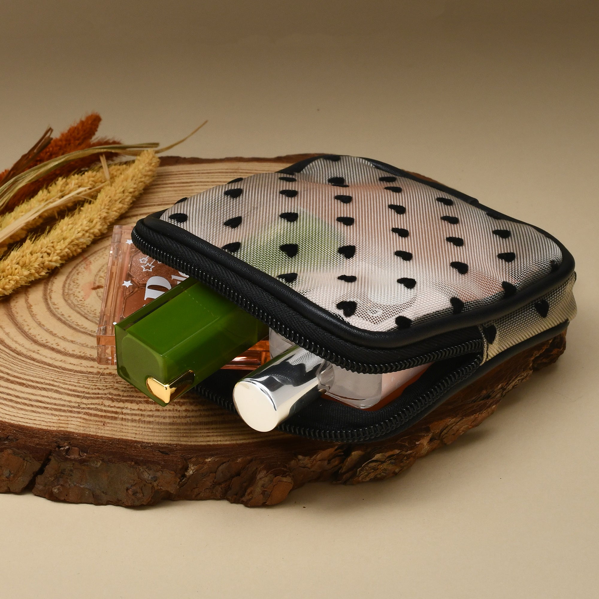 Mumuso Small Cute Pouch- Heart Designed