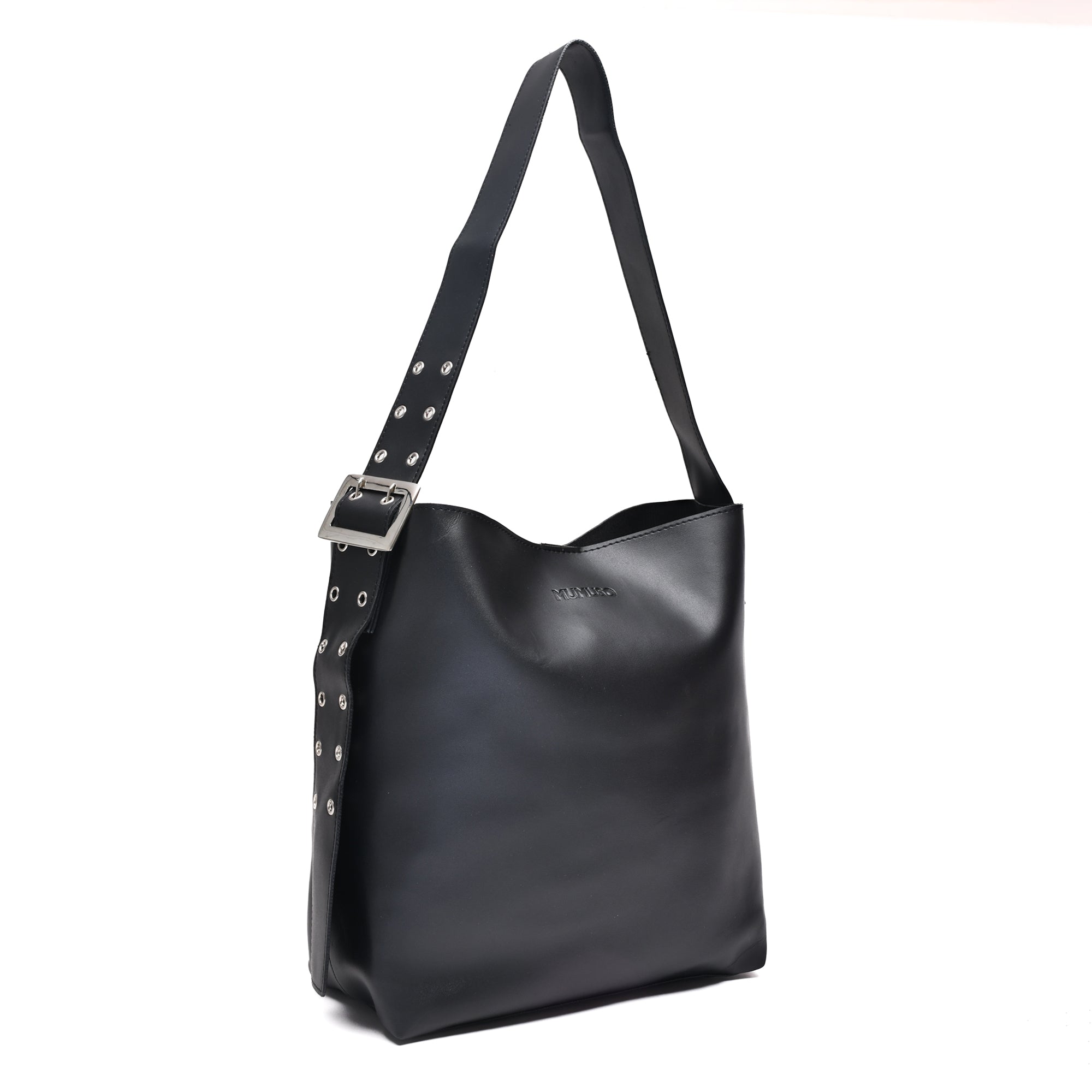 Wide Strap Tote Bag- Black