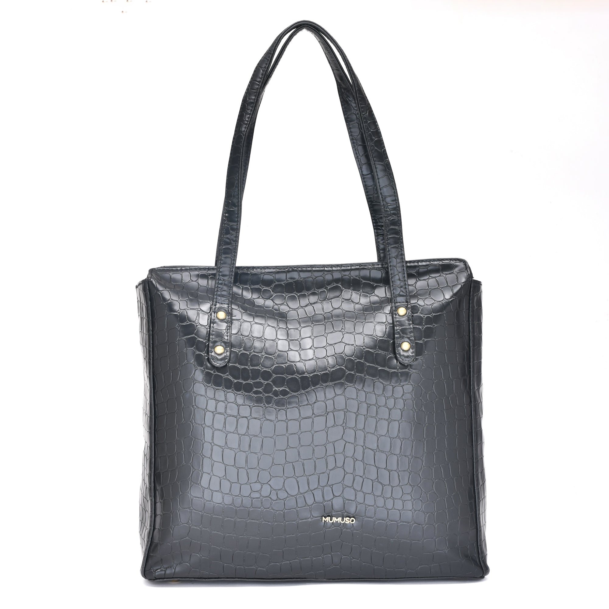 Mumuso Croco Tote Bag- Black