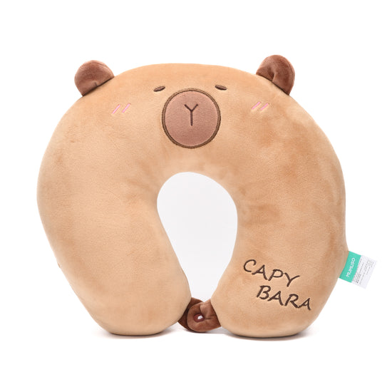 Capybara Travel Neck Pillow- Brown